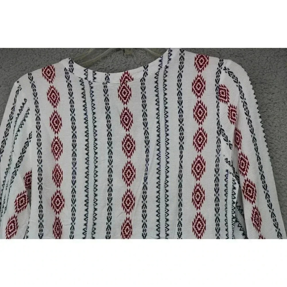 Promesa Aztec Bell Sleeves Tunic-Size Large Jrs.-Rayon-Tassels - Picture 10 of 11